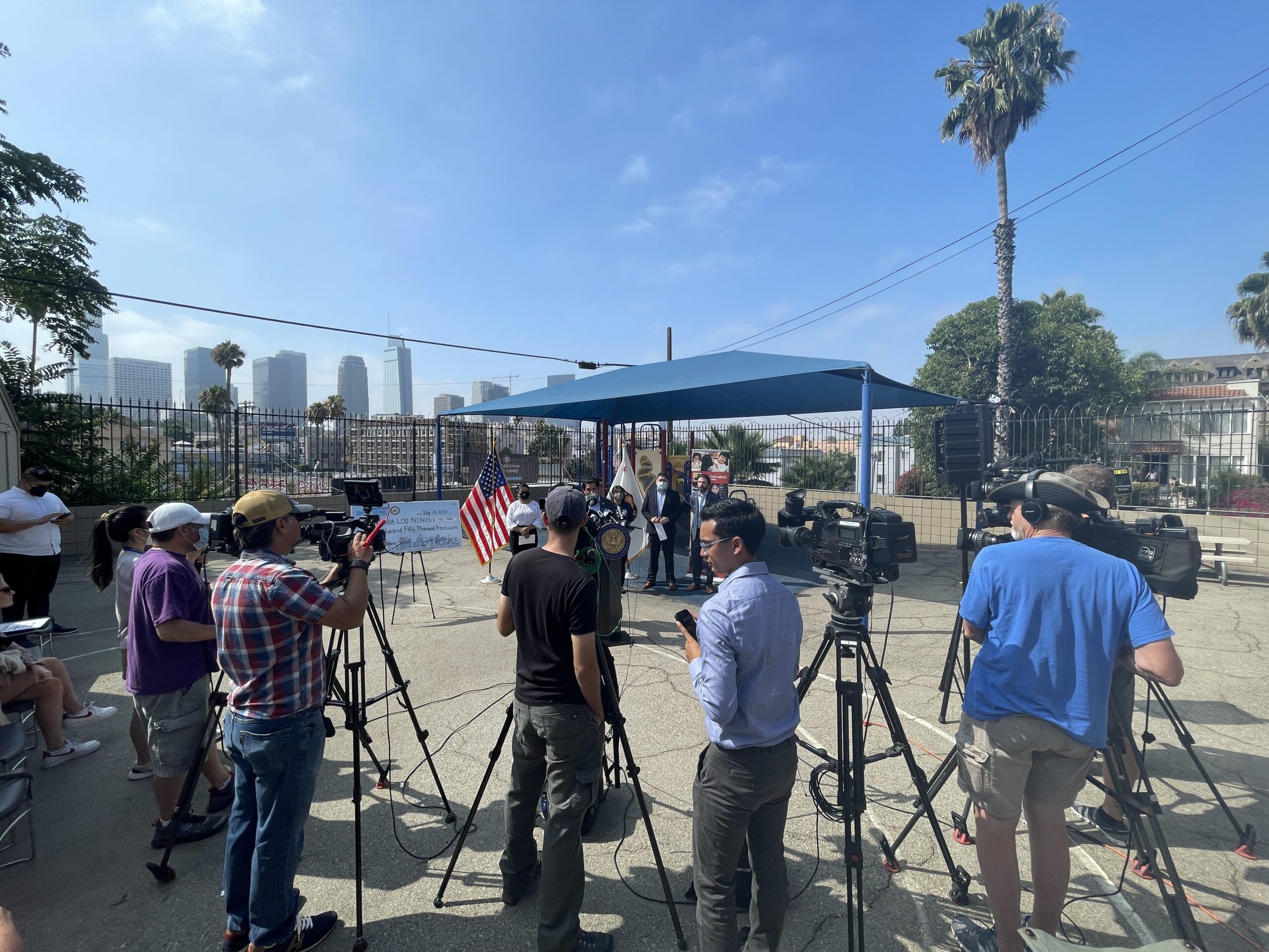 Press at Jimmy Gomez photo opp at YWS